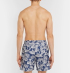 YMC - Wide-Leg Mid-Length Printed Swim Shorts - Indigo