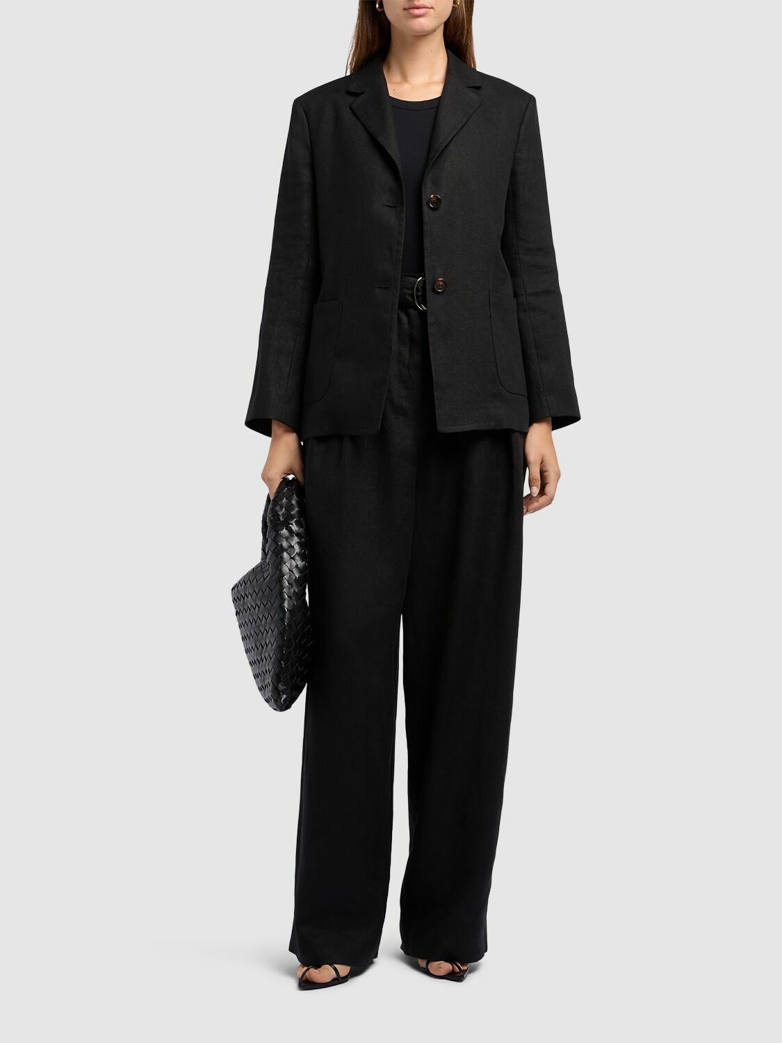 S MAX MARA Arrigo Linen Single Breasted Blazer S Max Mara