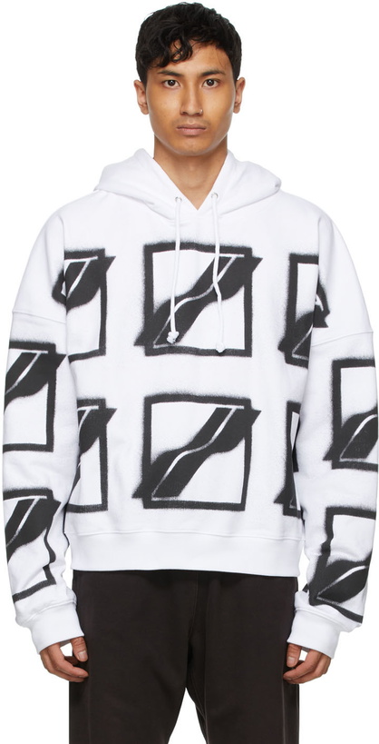 Photo: We11done White & Black Big Logo All Over Hoodie