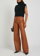 Skiim Marcella Straight-leg Leather Trousers Brown