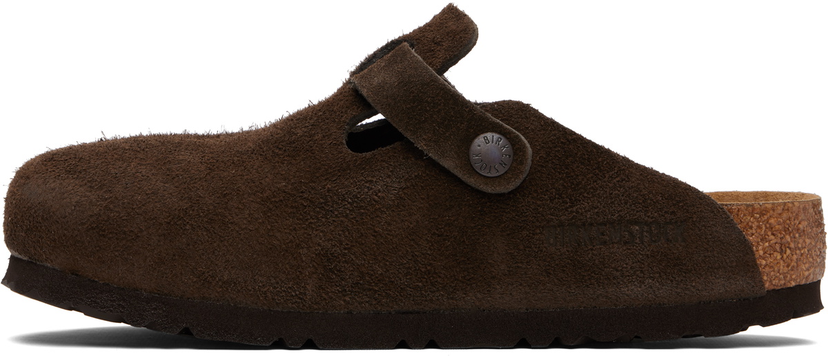 Birkenstock Brown Regular Boston Soft Footbed Slip-on Loafers