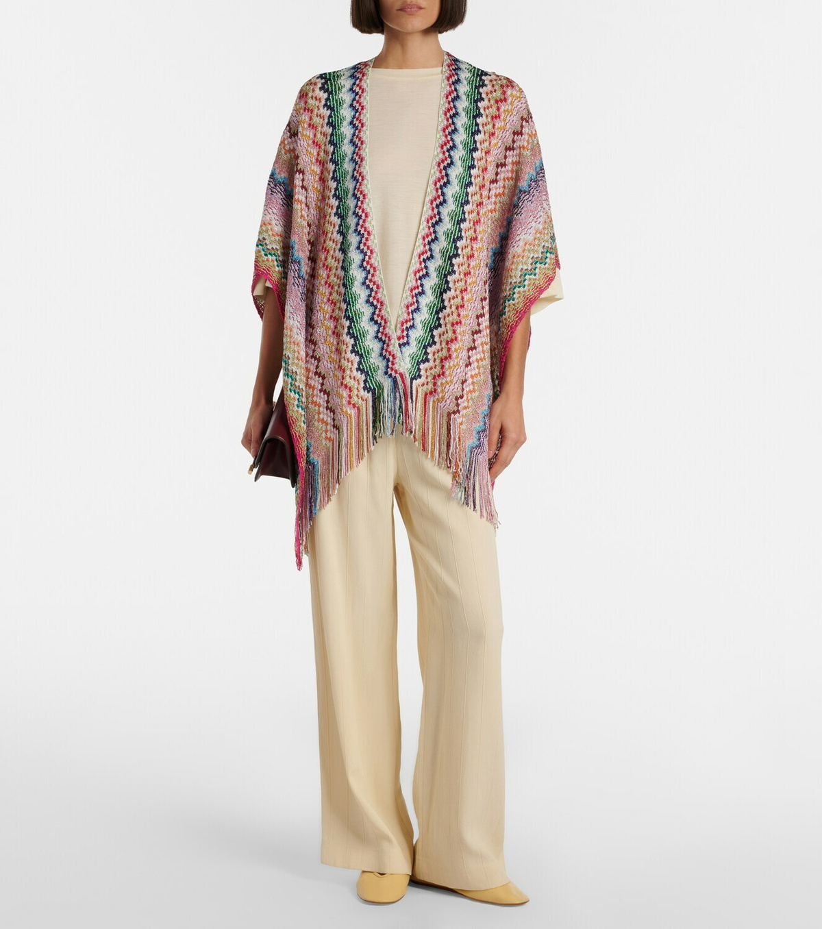 Missoni Zigzag fringed poncho
