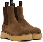 R13 Brown Single Stack Chelsea Boots