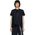 Sacai Navy Wool Suiting V-Neck Vest