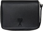 AMI Paris Black Ami De Coeur Compact Wallet