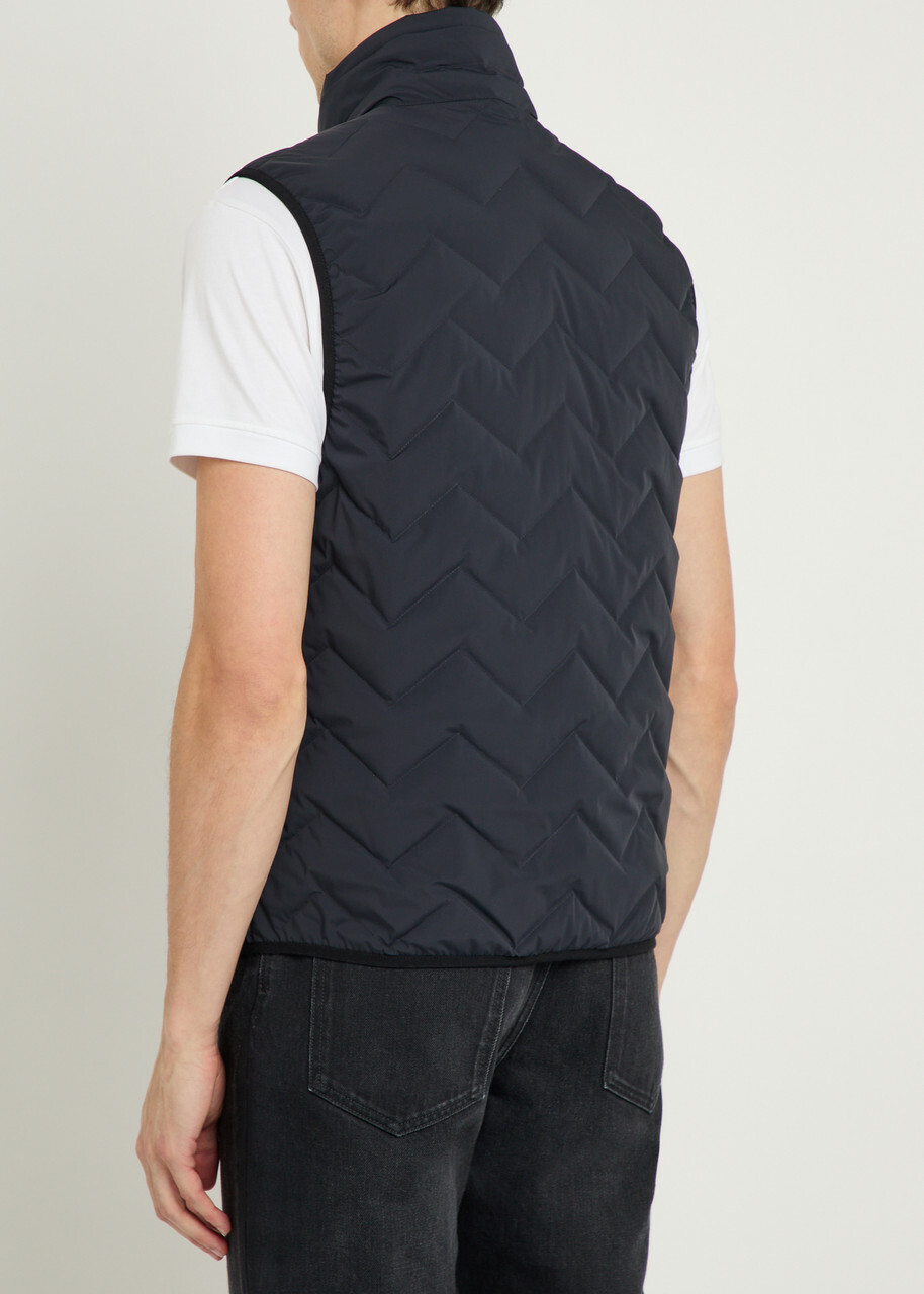 Emporio Armani Water-repellent Padded Stretch-nylon Gilet Navy