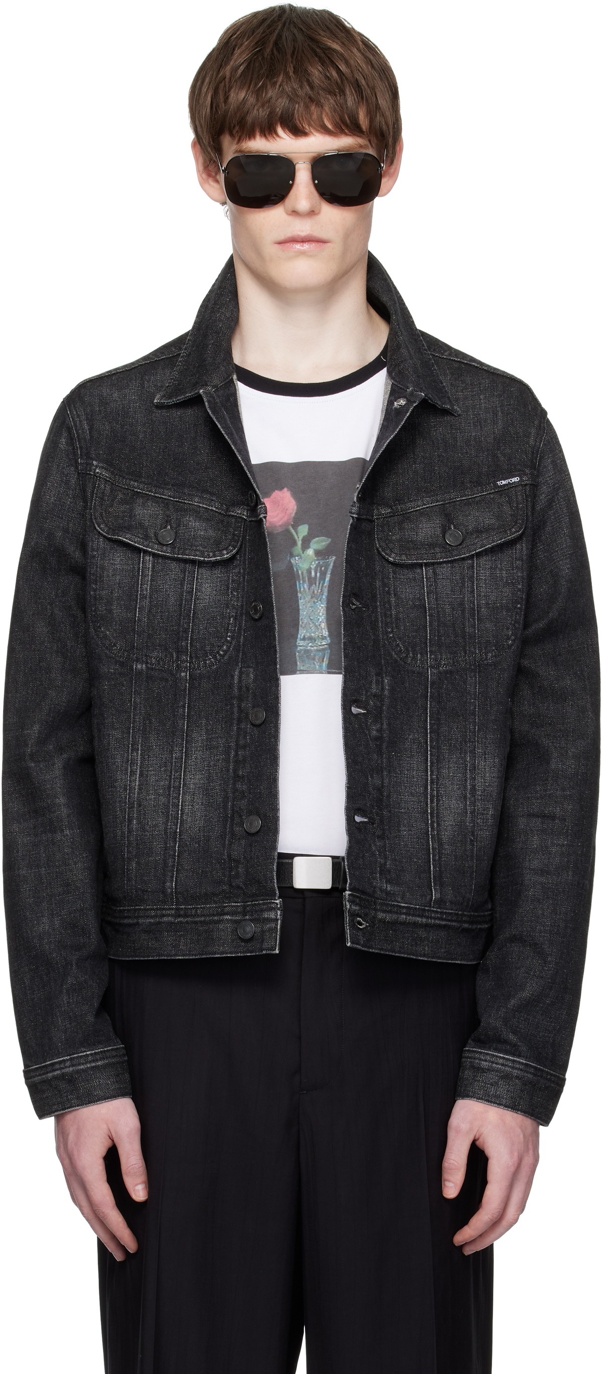 TOM FORD Black Icon Selvedge Denim Jacket