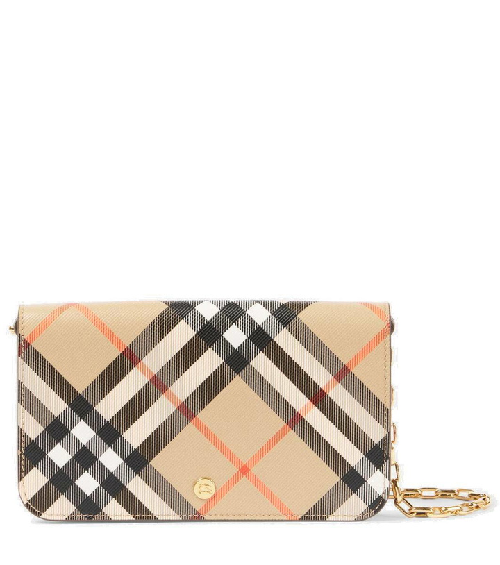 Photo: Burberry Burberry Check canvas wallet on chain