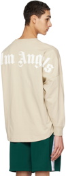 Palm Angels Beige Bonded Long Sleeve T-Shirt