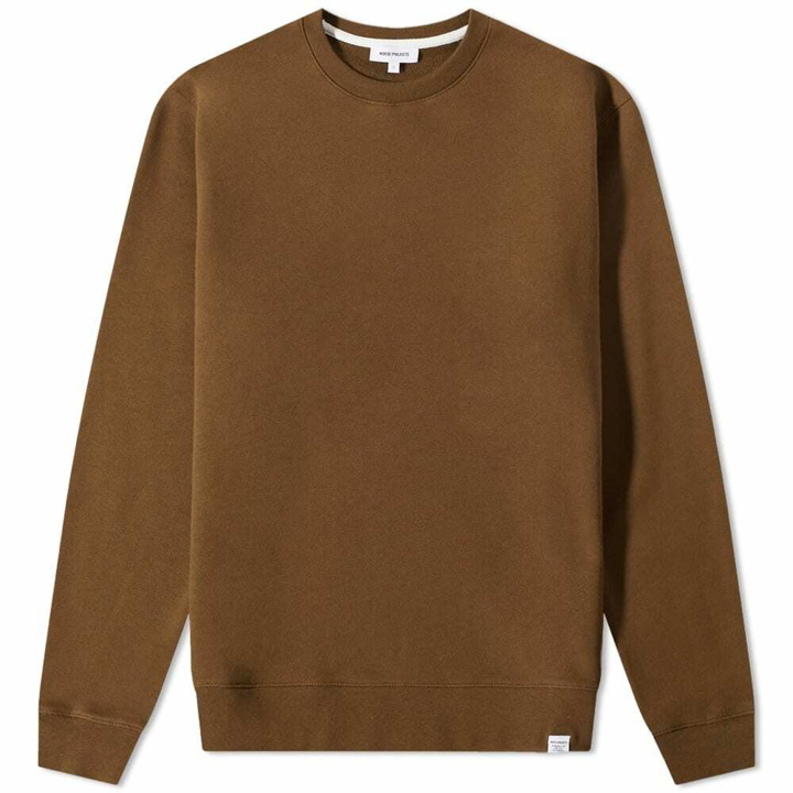 Photo: Norse Projects Men's Vagn Classic Crew Sweat in Dark Olive