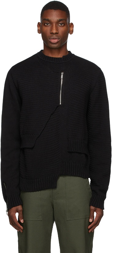 Photo: HELIOT EMIL SSENSE Exclusive Black Asymmetric Sweater