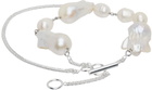 Jil Sander Silver & Off-White Pearl Bracelet