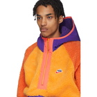 Nike Orange Sherpa Fleece Pullover Jacket