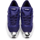 Raf Simons Navy and Silver adidas Originals Edition Ozweego Sneakers