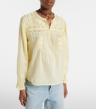 Velvet Byrdie lace-trimmed cotton blouse