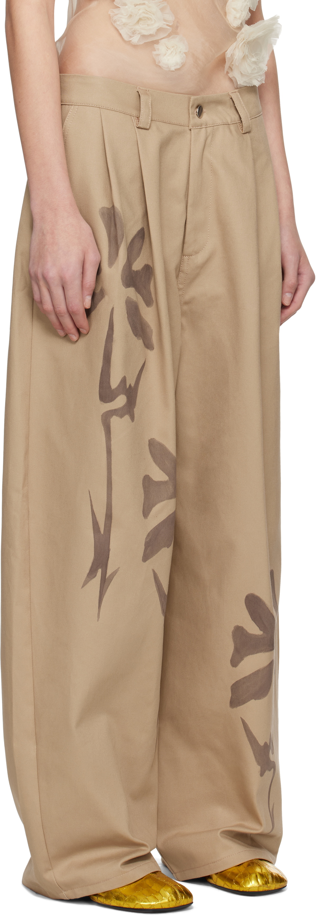 Collina Strada Beige Catchfly Trousers