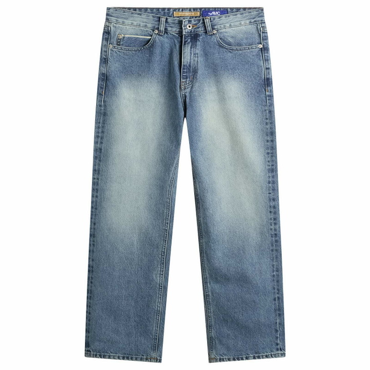 Photo: FrizmWORKS Men's OG Selvedge Regular Denim Jeans in Light Blue