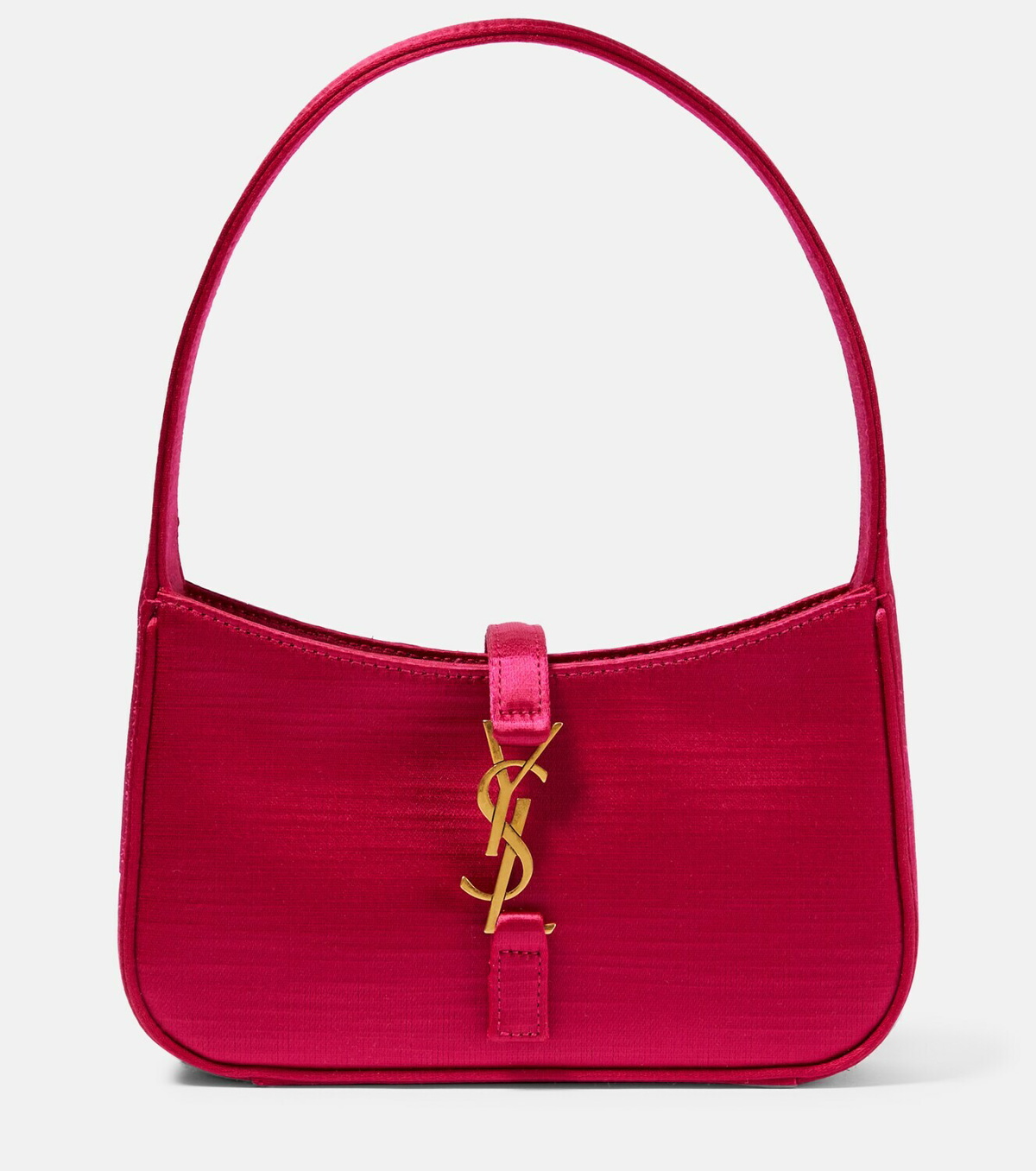 Saint Laurent Le 5 A 7 Mini Satin Hobo Bag in Red