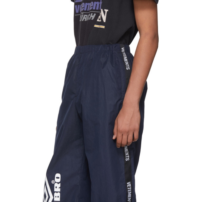 Vetements Navy Umbro Edition Logo Track Pants Vetements