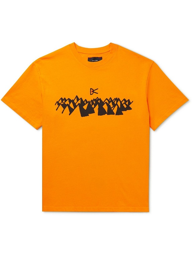 Photo: DISTRICT VISION - Karuna Logo-Print Recycled Cotton-Jersey T-Shirt - Orange