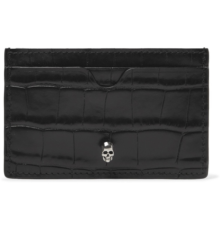 Photo: Alexander McQueen - Croc-Effect Leather Cardholder - Black