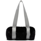 Landlord Black and Grey Mini Faux-Fur Duffle Bag