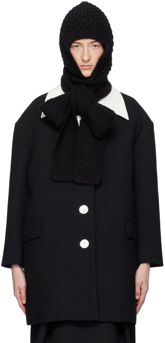 Shushu/Tong SSENSE Exclusive Black Bowknot Knit Beanie