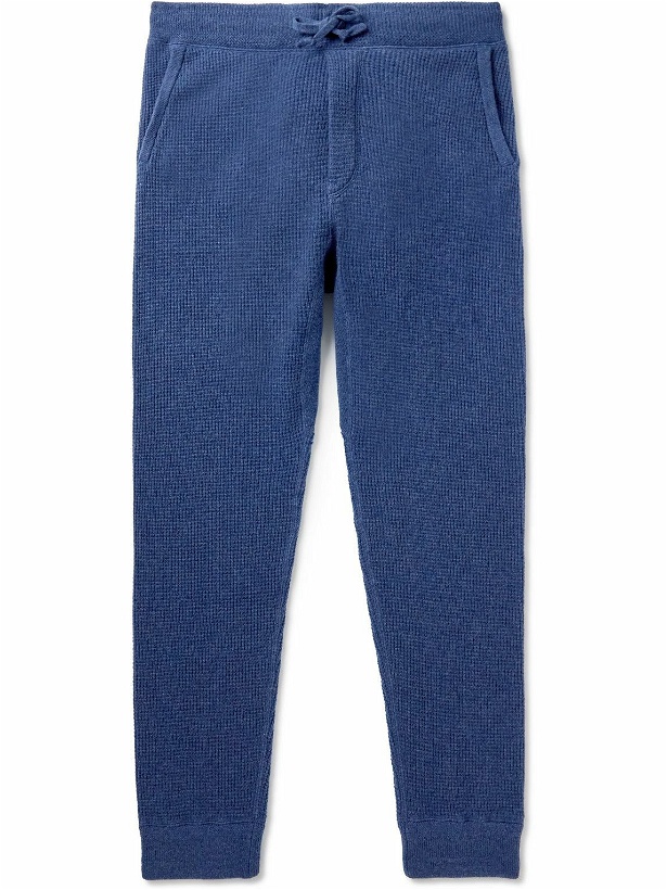 Photo: Polo Ralph Lauren - Tapered Waffle-Knit Cashmere Sweatpants - Blue