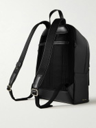 Paul Smith - Mesh-Panelled Striped Full-Grain Leather Backpack