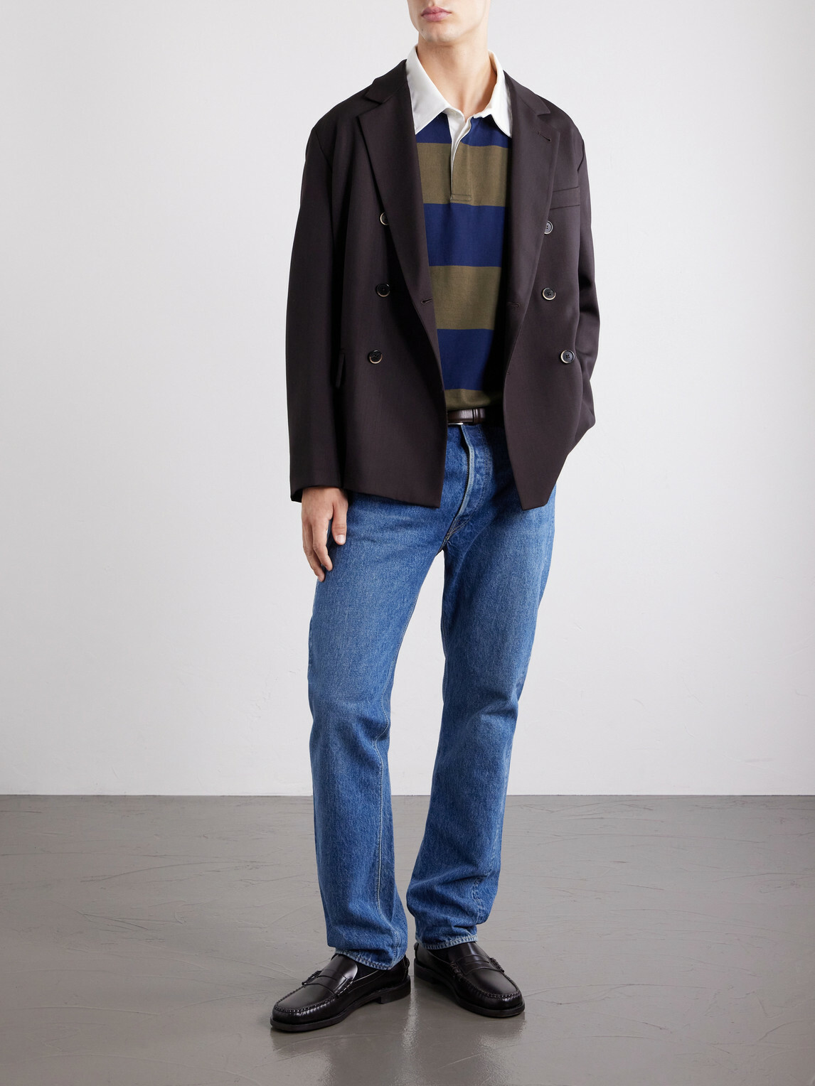 A.P.C. - Isaac Logo-Embroidered Striped Cotton Polo Shirt - Blue
