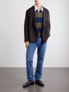 A.P.C. - Isaac Logo-Embroidered Striped Cotton Polo Shirt - Blue