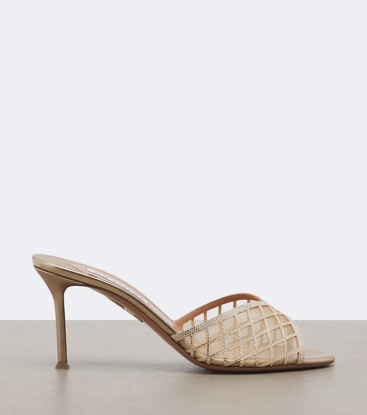 Aquazzura Lumiere embellished mesh mules