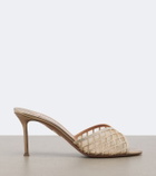 Aquazzura Lumiere embellished mesh mules