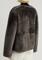 Arma Lucine Reversible Shearling and Leather Jacket Dark Brown