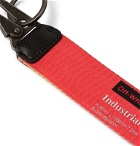 Off-White - Leather-Trimmed Printed Webbing Key Fob - Yellow