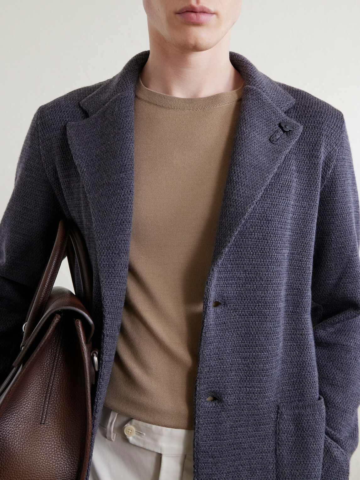 Lardini - Knitted Virgin Wool Blazer - Gray