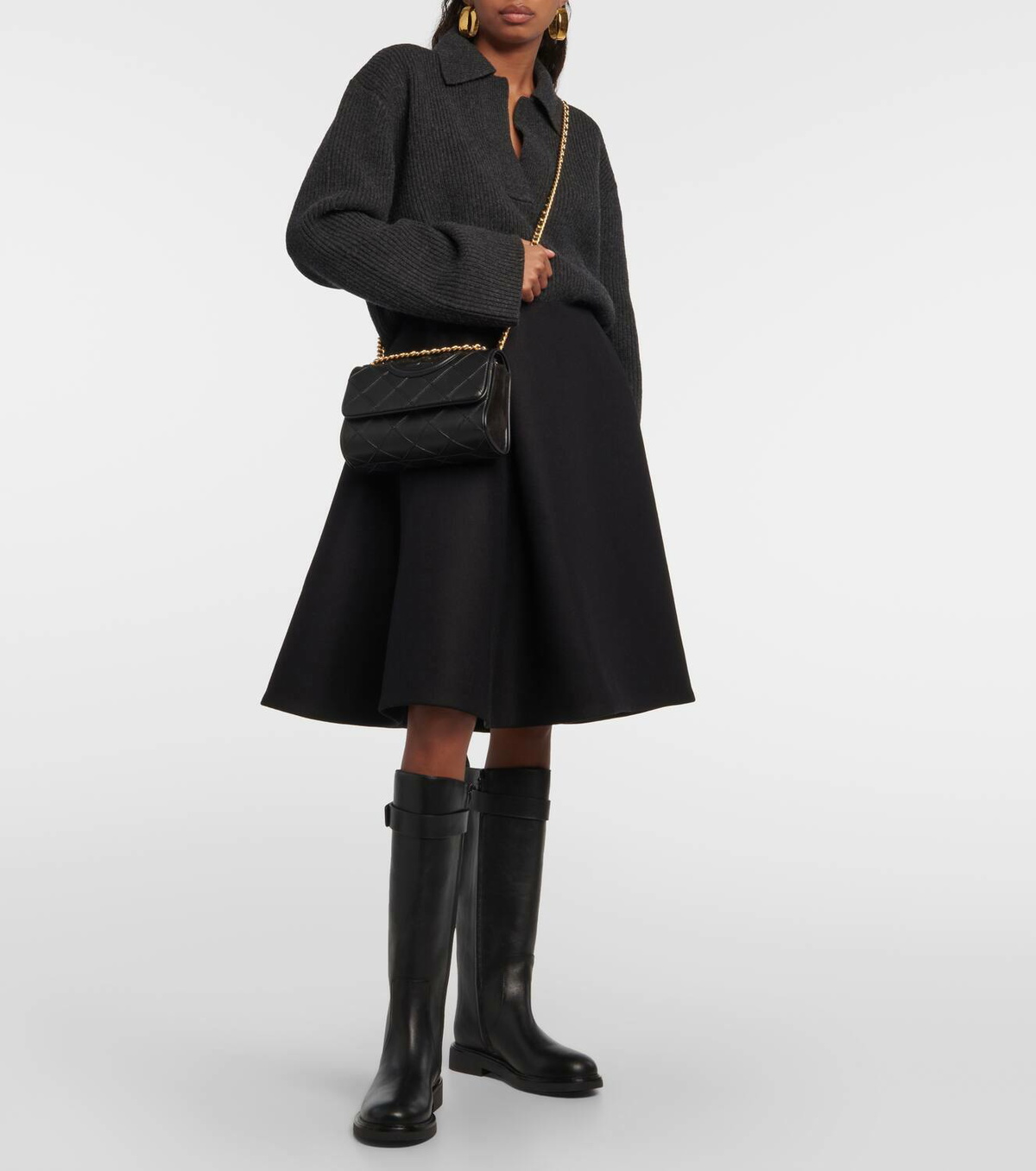 Tory Burch Double T leather knee-high boots Tory Burch
