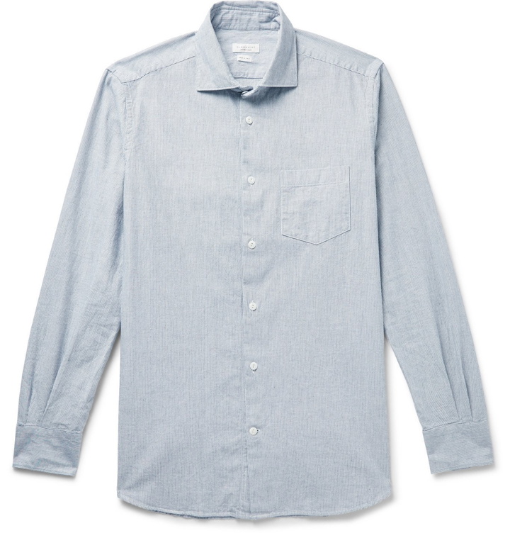 Photo: Incotex - Fellini Slim-Fit Pinstriped Cotton Shirt - Blue