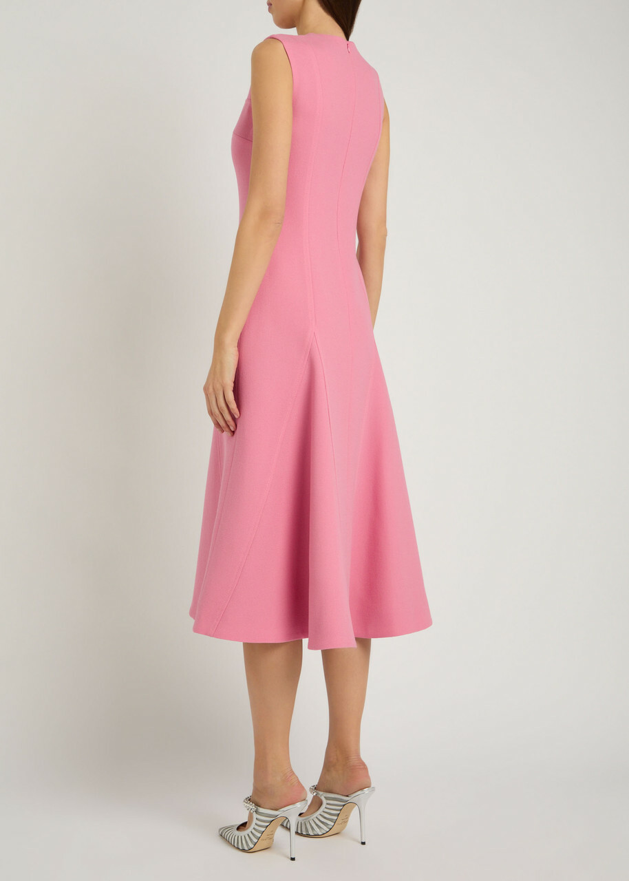 Emilia Wickstead Benicia Wool-crepe Midi Dress Pink