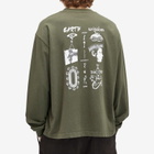Brain Dead Men's Earth Wisdom Long Sleeve T-Shirt in Dark Green