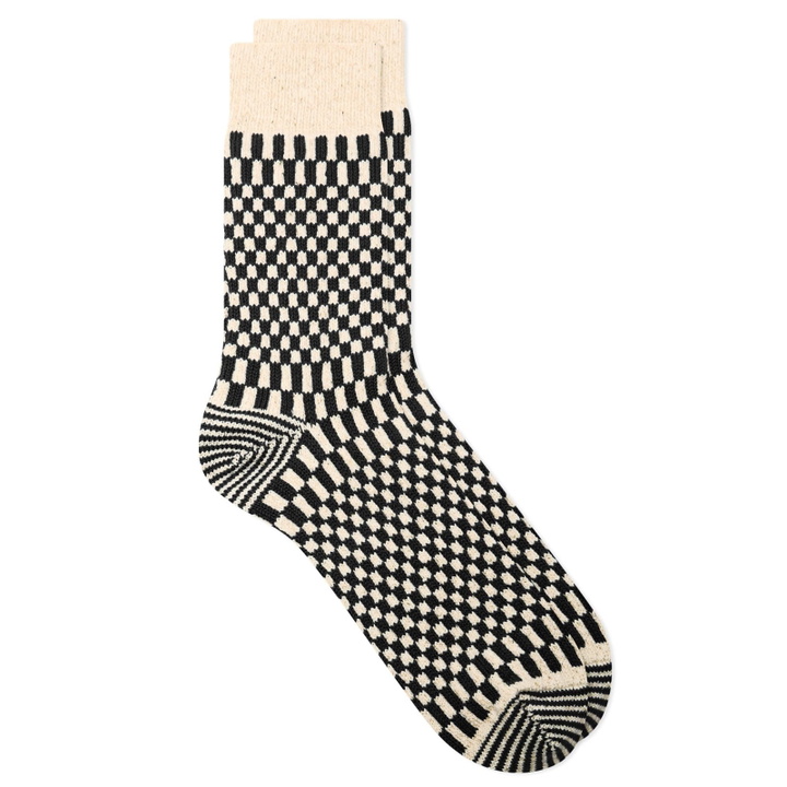 Photo: RoToTo Checkerboard Pattern Sock in Black