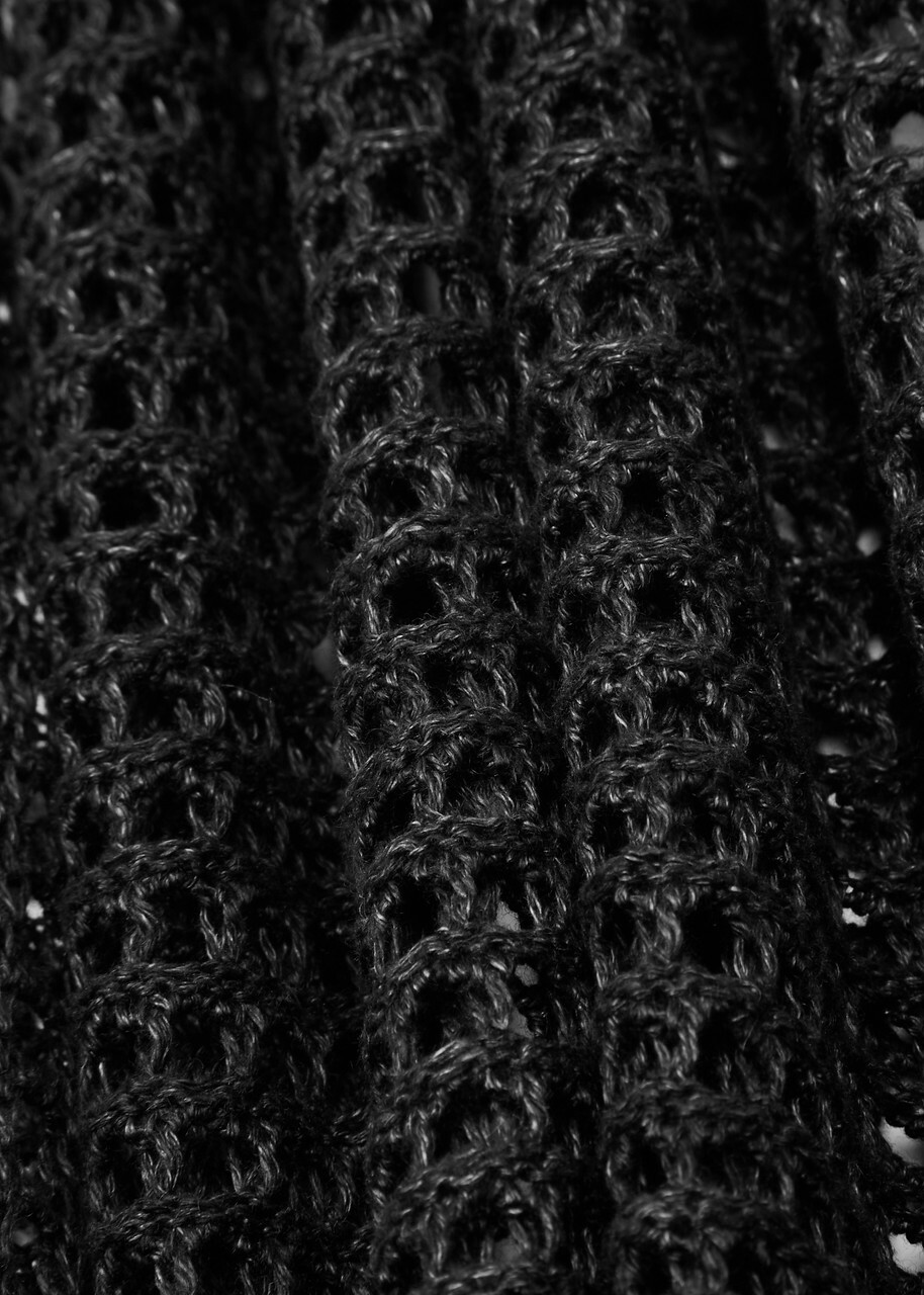 Eileen Fisher Open-knit Linen Cardigan Black EILEEN FISHER