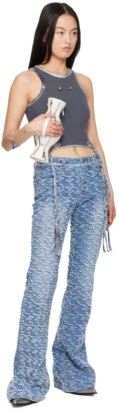 【関税込み】Andersson Bell ブルー Mahina ジーンズ Andersson Bell Mahina patchwork-stripe Jeans | Blue
