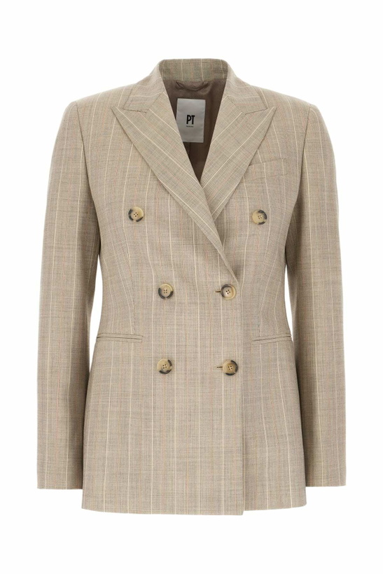Photo: PT Torino Embroidered Stretch Wool Blazer