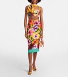 Dolce&Gabbana Floral silk-blend crop top