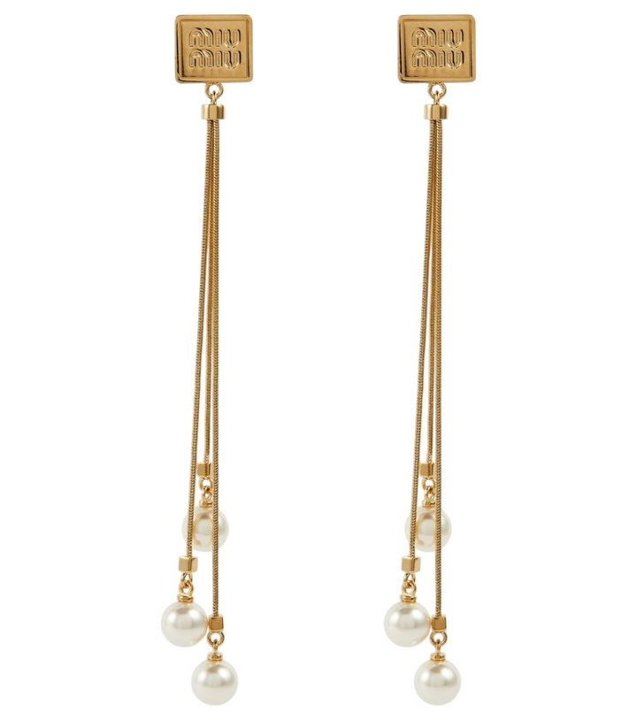 Photo: Miu Miu Faux pearl and brass earrings