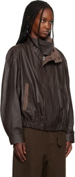 LEMAIRE Brown Soft Blouson Leather Jacket