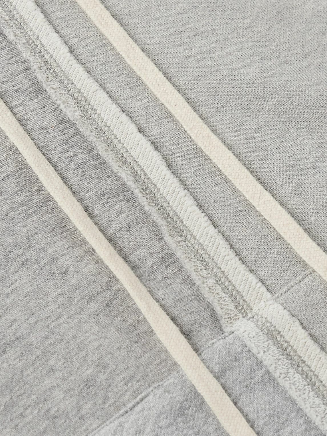 Greg Lauren - Panelled Cotton-Jersey and Waffle-Knit Hoodie - Gray