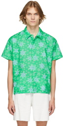 ERL Green Floral Short Sleeve Shirt