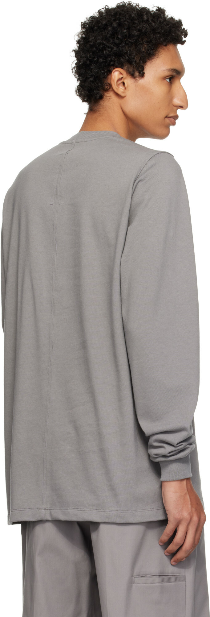 Rick Owens Gray Tower Short Crewneck LS Sweatshirt